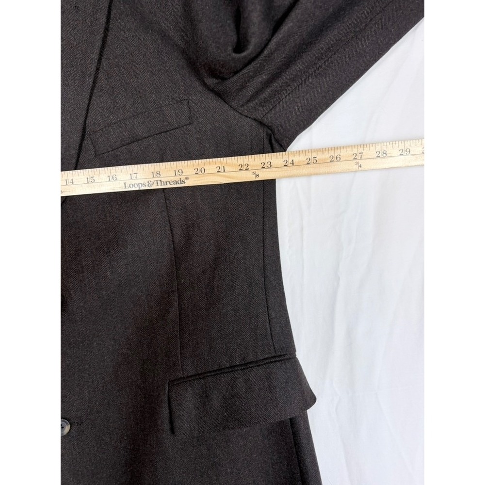Club Room Blazer Sport Coat 46L Wool Silk Cashmere Herringbone Professor Career - Picture 8 of 11